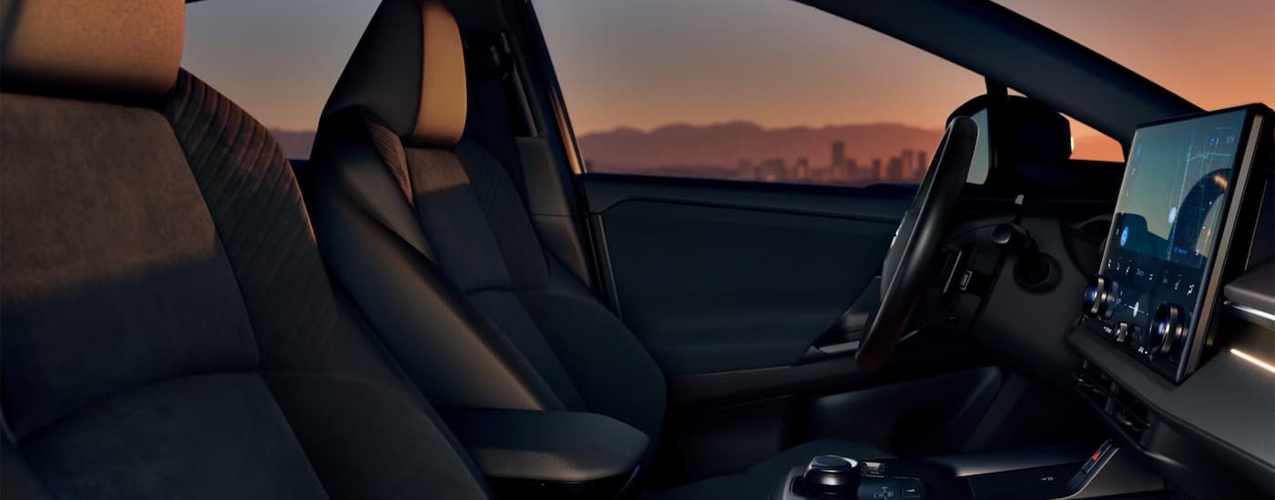 Front seats and center console in a 2026 Toyota CH-R