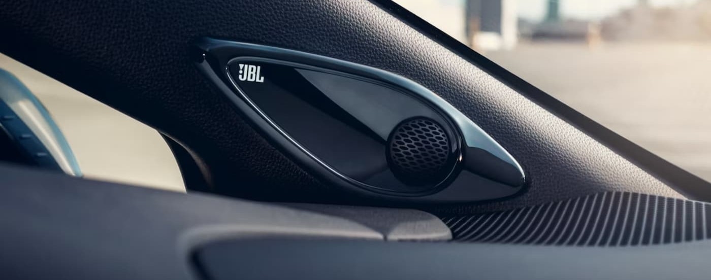 Close-up of a UBL speaker in a 2026 Toyota Corolla for sale near Keene.