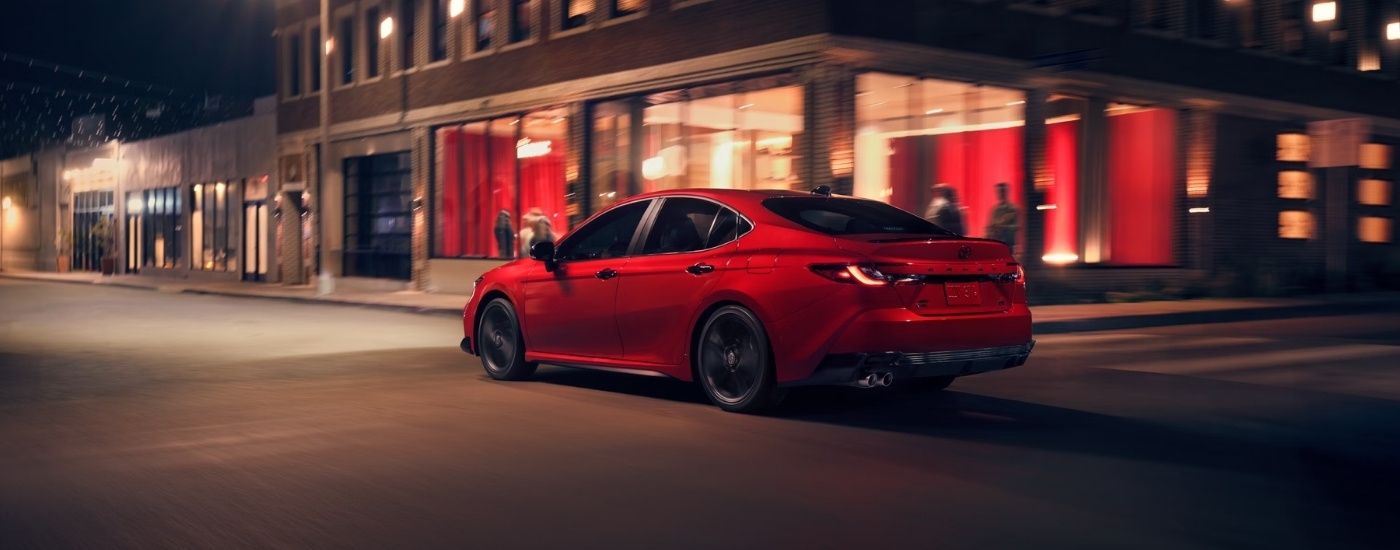 2026 Toyota Camry Nightshade driving on a city street