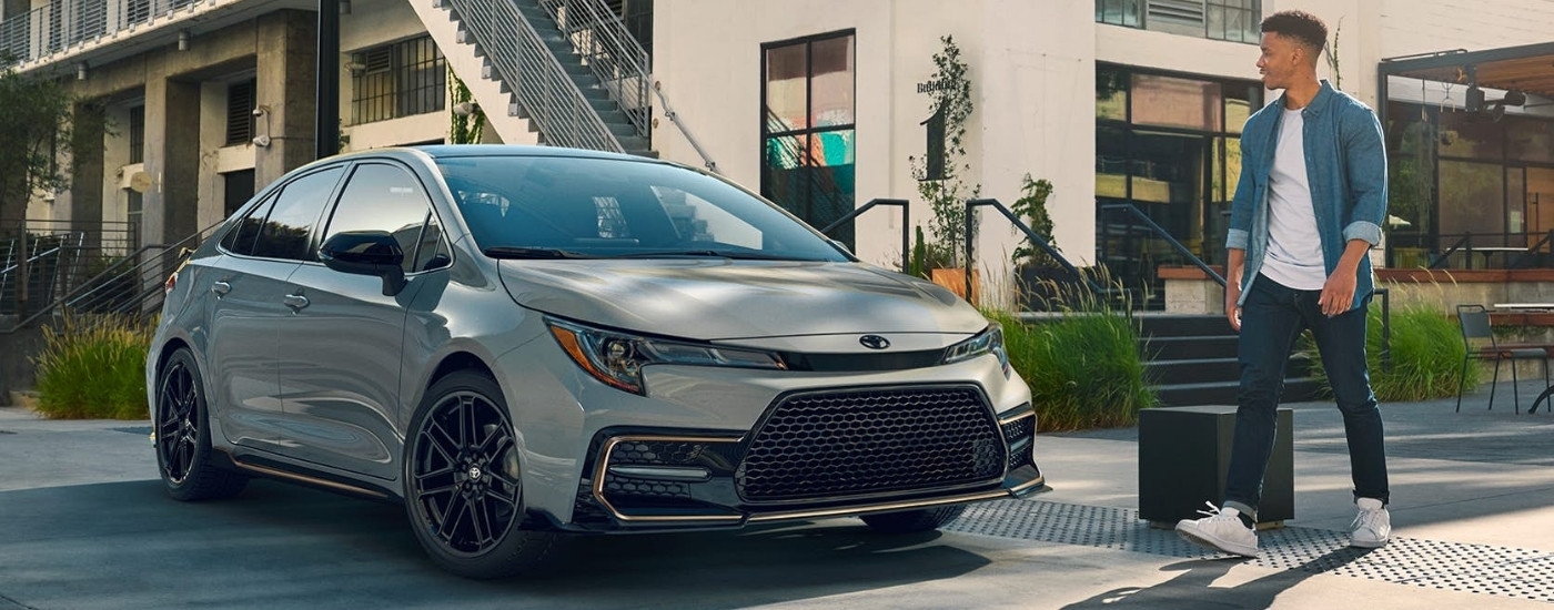 Grey 2021 Toyota Corolla for sale near Yonkers parked near a building