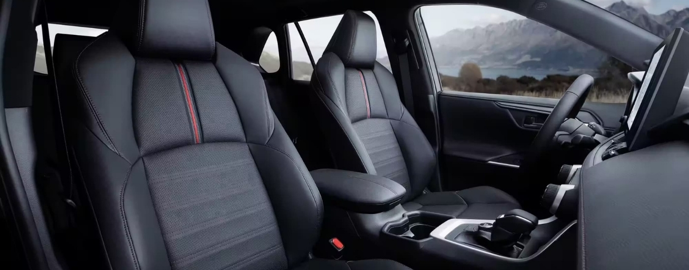 Black leather interior in a Toyota RAV4 Hybrid for sale near Yonkers