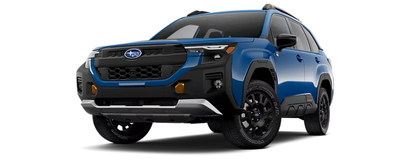Blue 2026 Subaru Forester Wilderness angled left