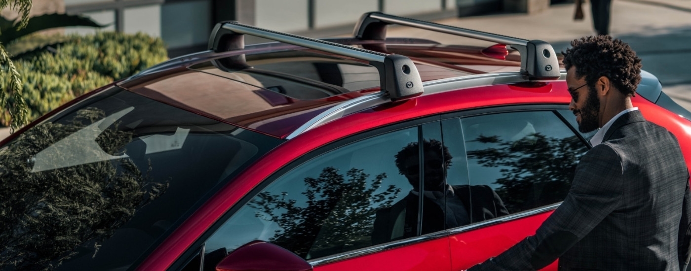 Roof rack on a red 2025 Mazda CX-30