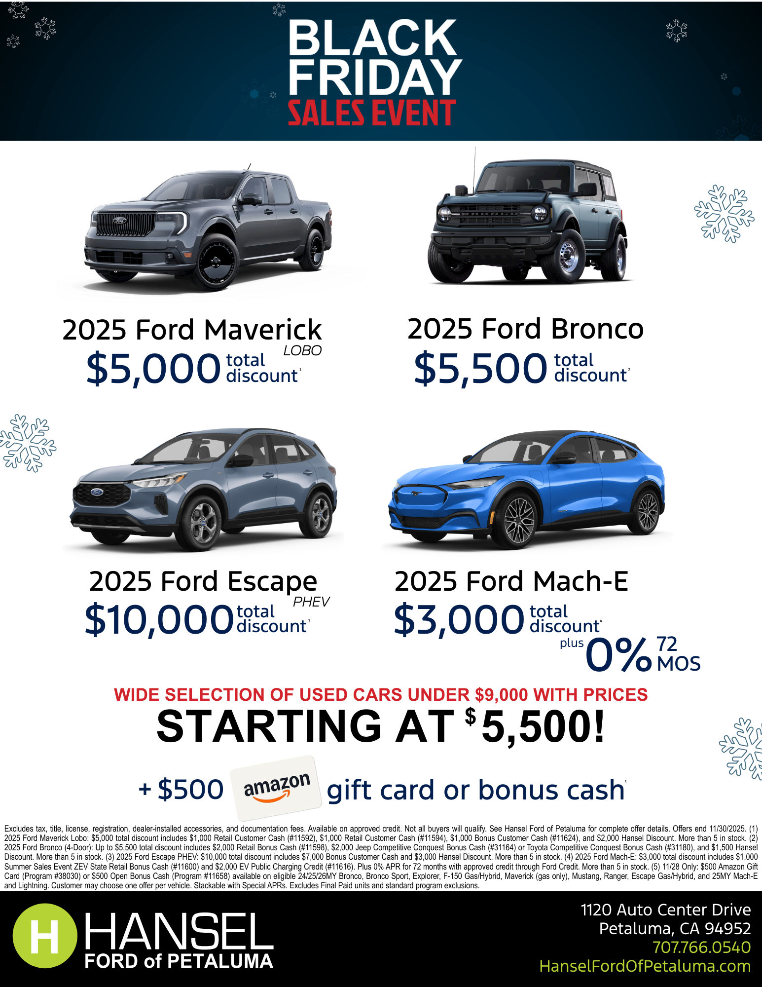 Hansel Ford of Petaluma Black Friday Flyer