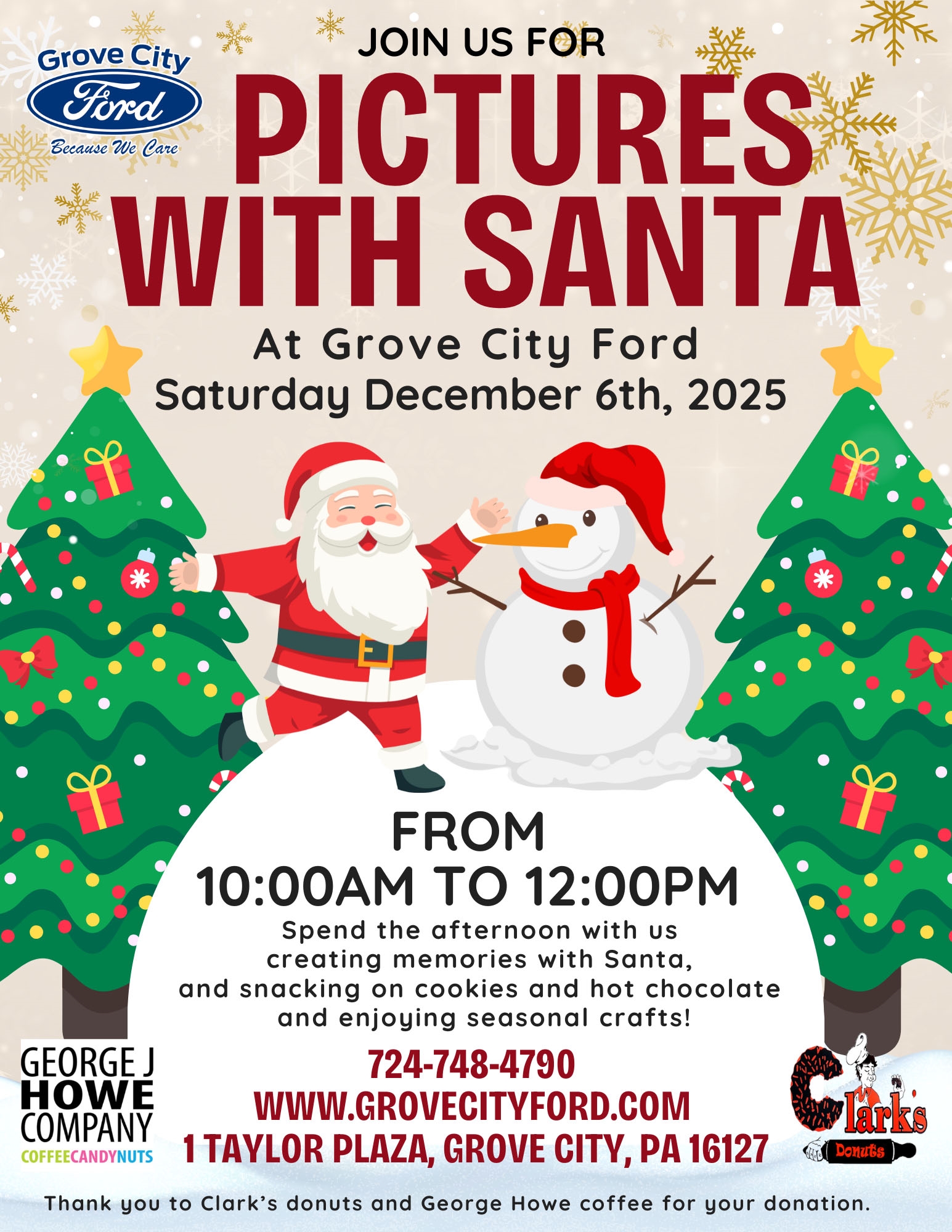 Pictures With Santa at Grove City Ford