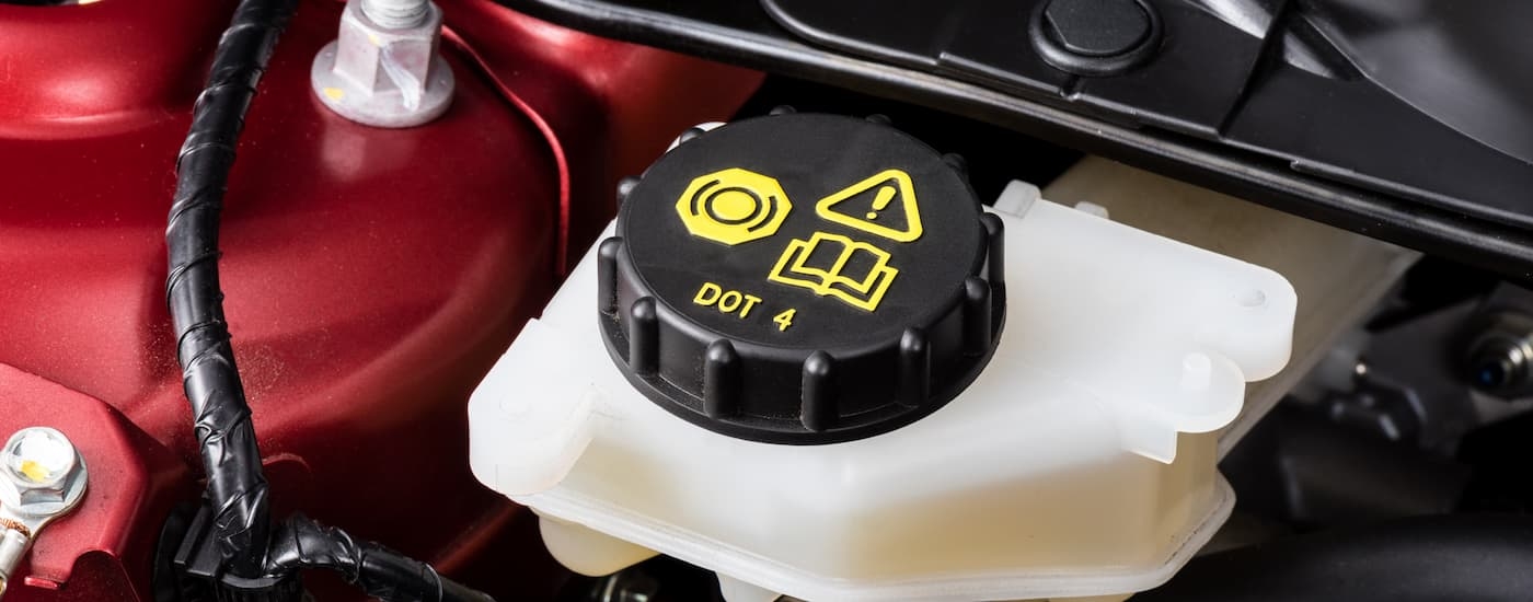 Close up of a vehicle's engine