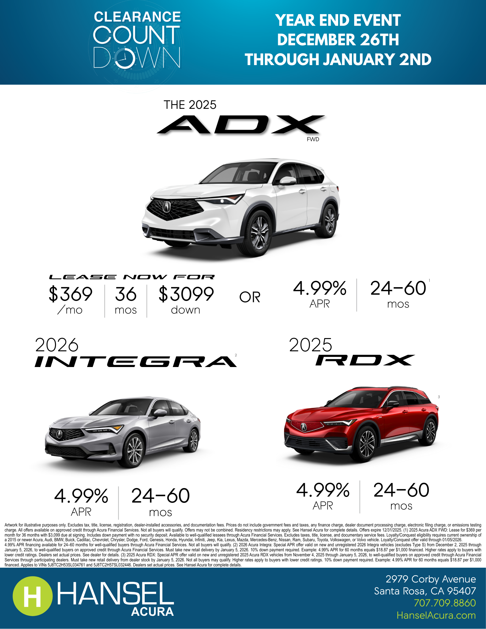 Hansel Acura Clearance Countdown Specials
