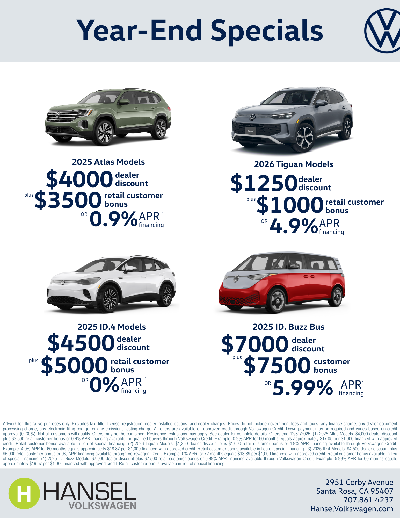 Hansel Volkswagen Year End Specials