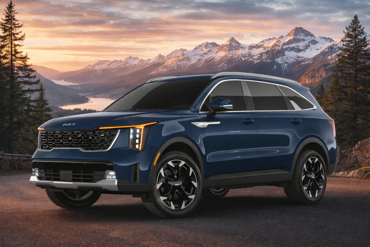 Kia Sorento at Sunset Overlook Exterior AI Image