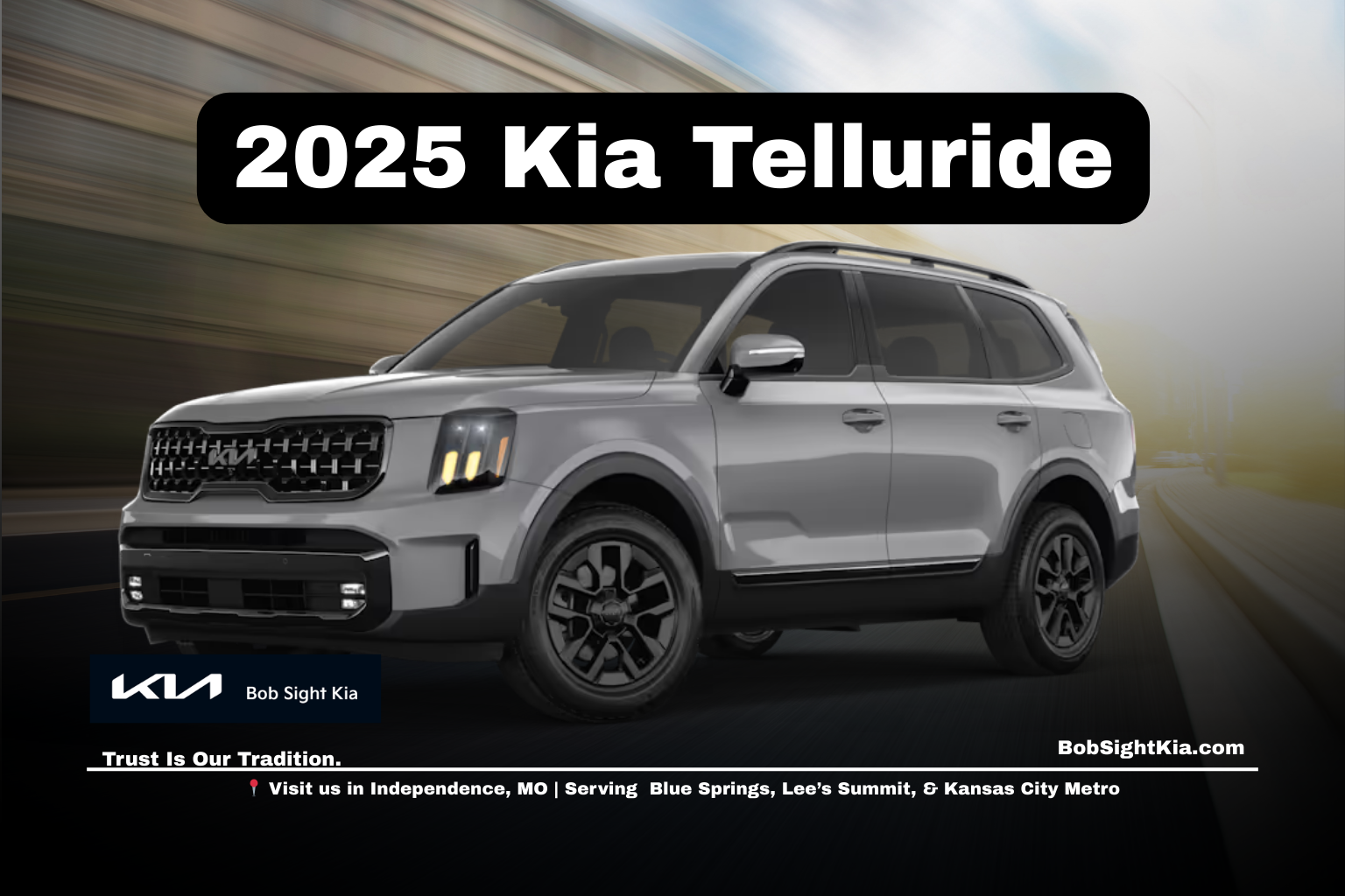 2025 Kia Telluride three row SUV for Kansas City Metro families at Bob Sight Kia in Independence Missouri