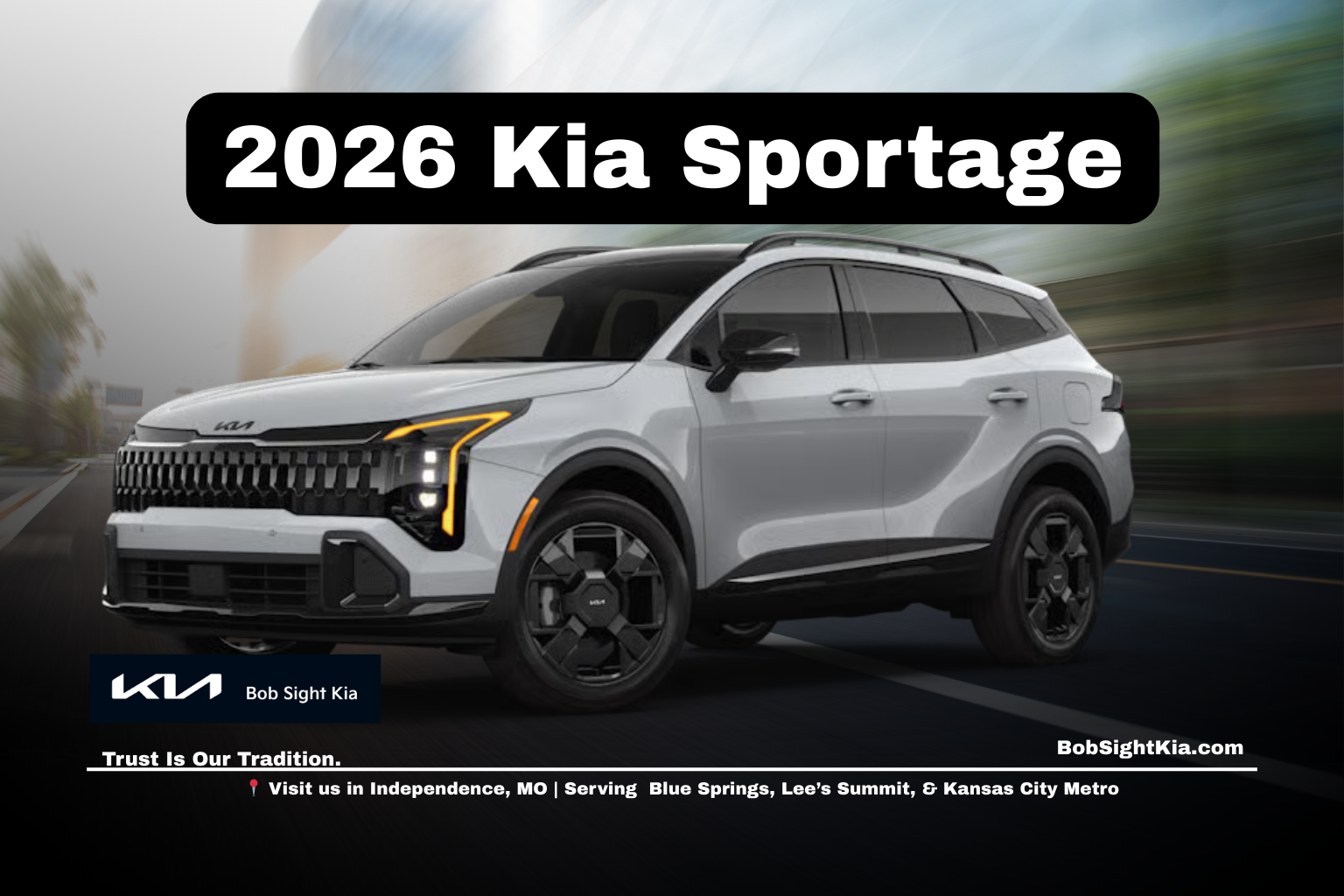 2026 Kia Sportage compact SUV for Kansas City Metro drivers at Bob Sight Kia in Independence Missouri