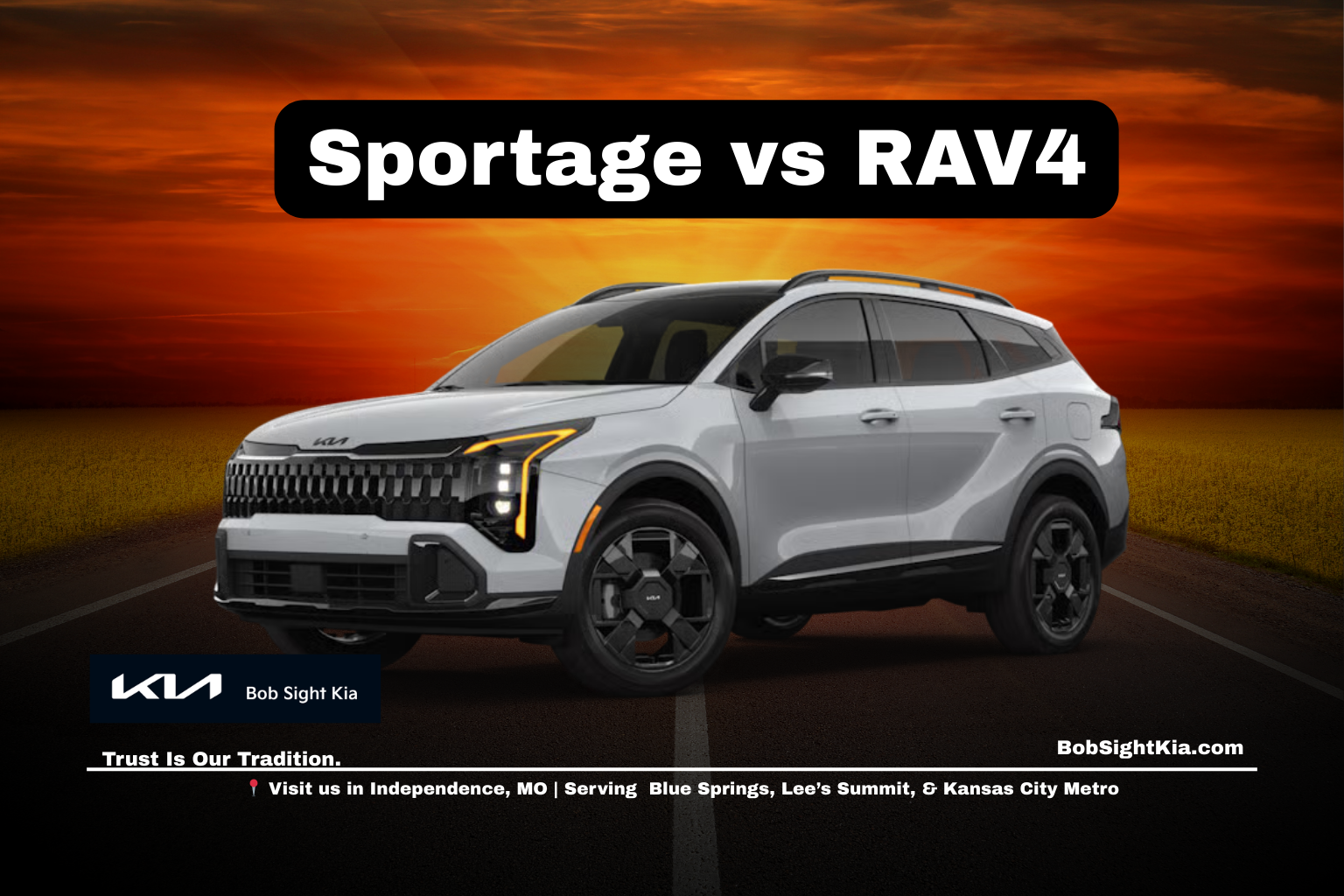 Kia Sportage compared to Toyota RAV4 at Bob Sight Kia in Independence Missouri serving the Kansas City Metro