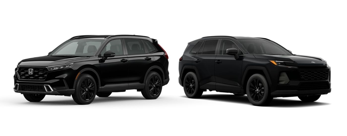 Black 2026 Honda CR-V and black 2026 Toyota RAV4