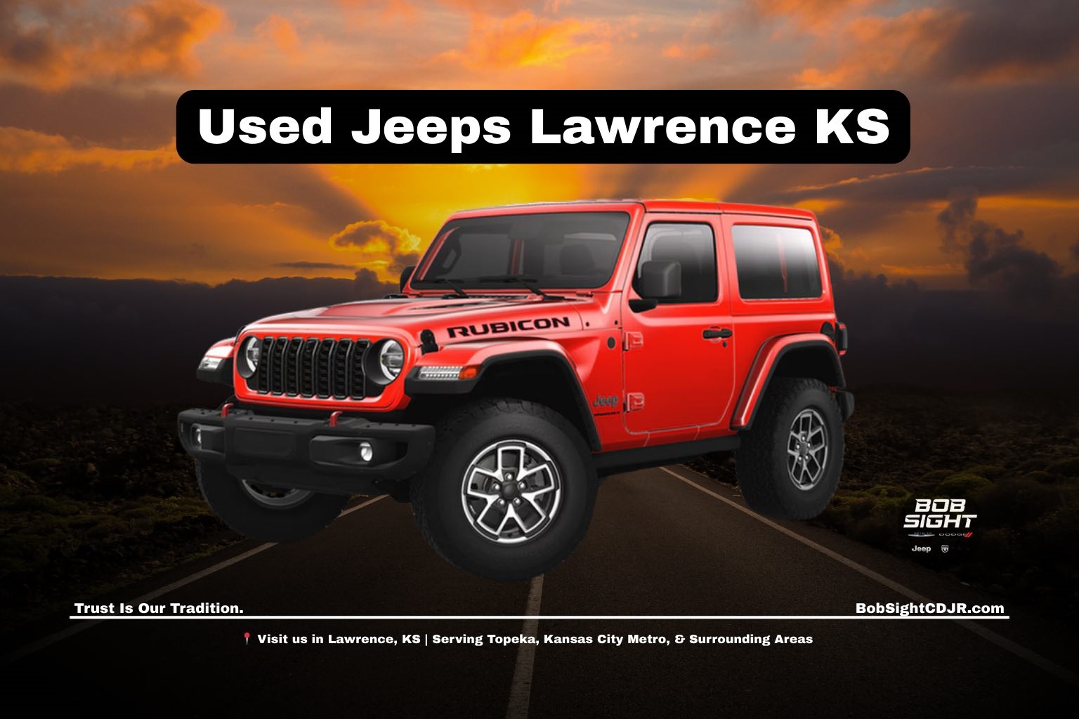 Used Jeeps for sale in Lawrence KS at Bob Sight CDJR serving Douglas County and northeast Kansas drivers