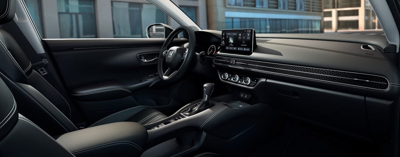 Side of the black interior of a 2026 Honda HR-V.