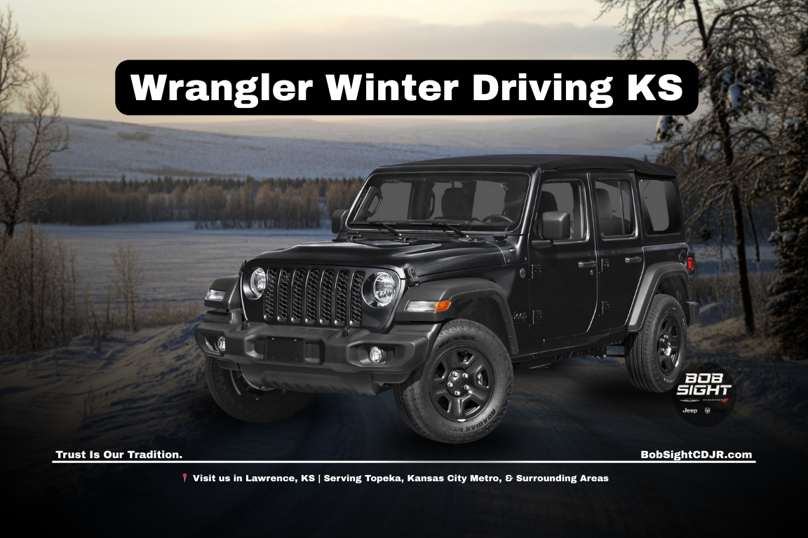 Jeep Wrangler winter driving in northeast Kansas at Bob Sight CDJR in Lawrence KS