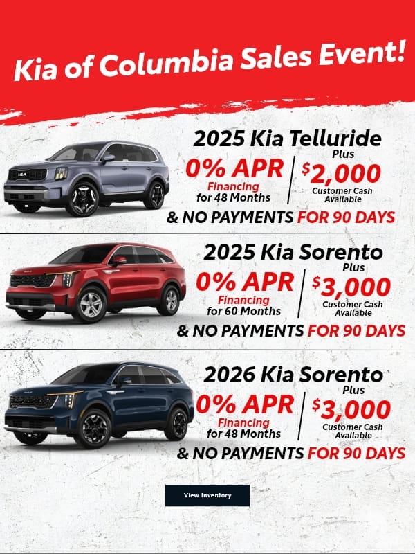 Kia of Columbia Sales Event!