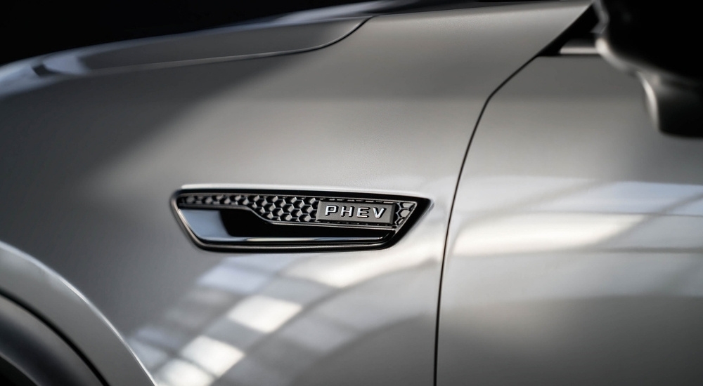 PHEV badge on a white 2026 Mazda CX-70 for sale