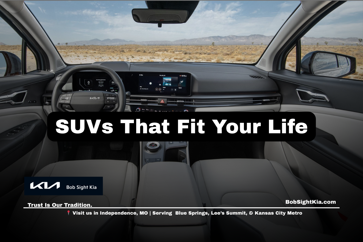 Kia SUV for sale in Independence Missouri at Bob Sight Kia serving Raytown and Sugar Creek MO drivers