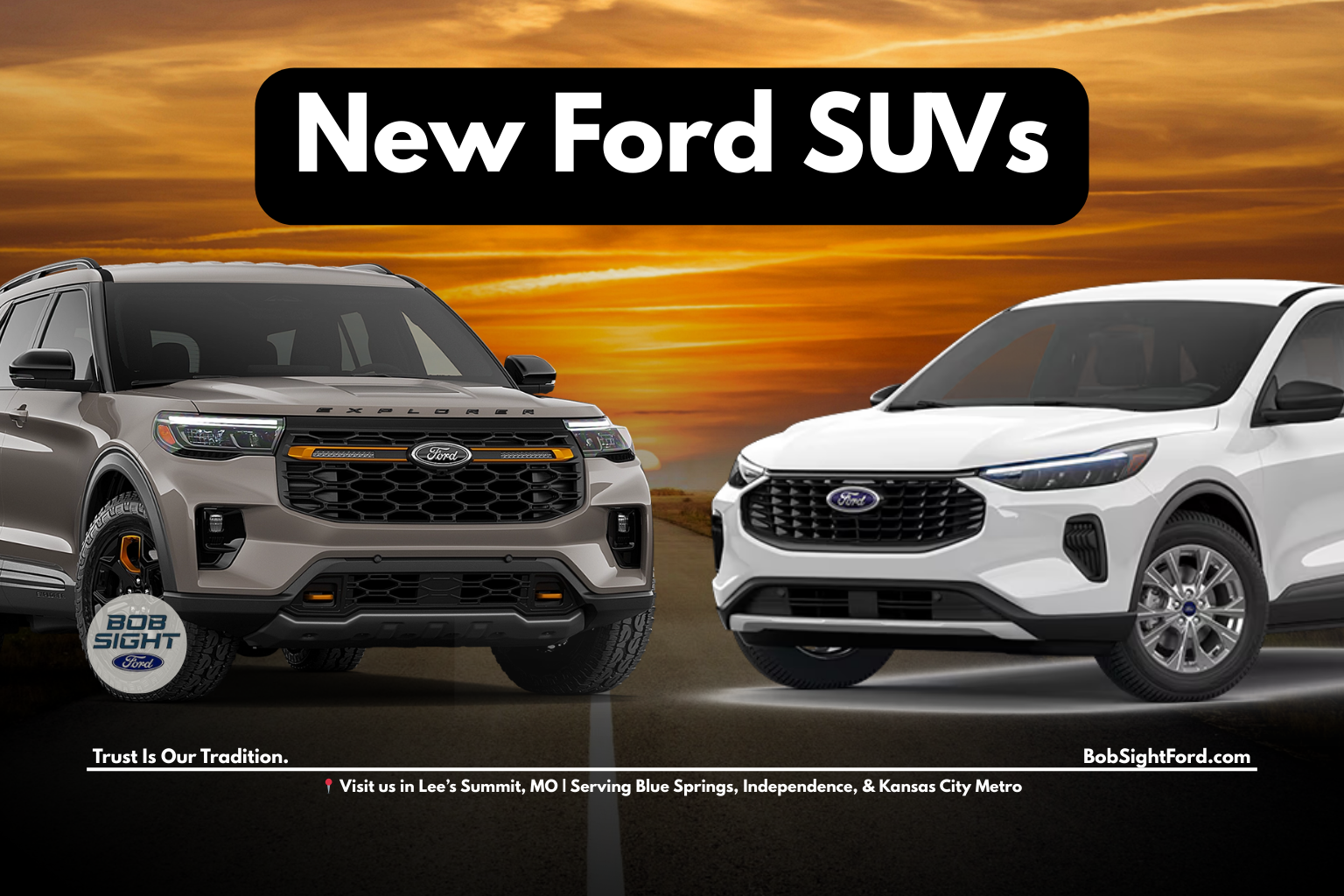 New Ford SUVs for sale in the Kansas City Metro at Bob Sight Ford in Lee’s Summit Missouri