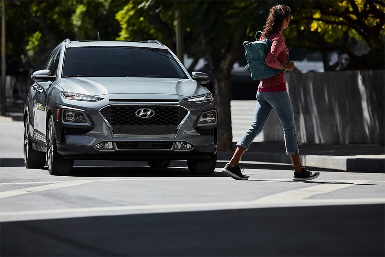 New Hyundai SUV driving in city