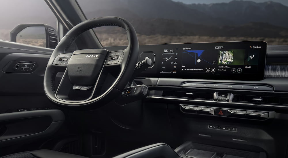 Black interior of a 2027 Kia Telluride.