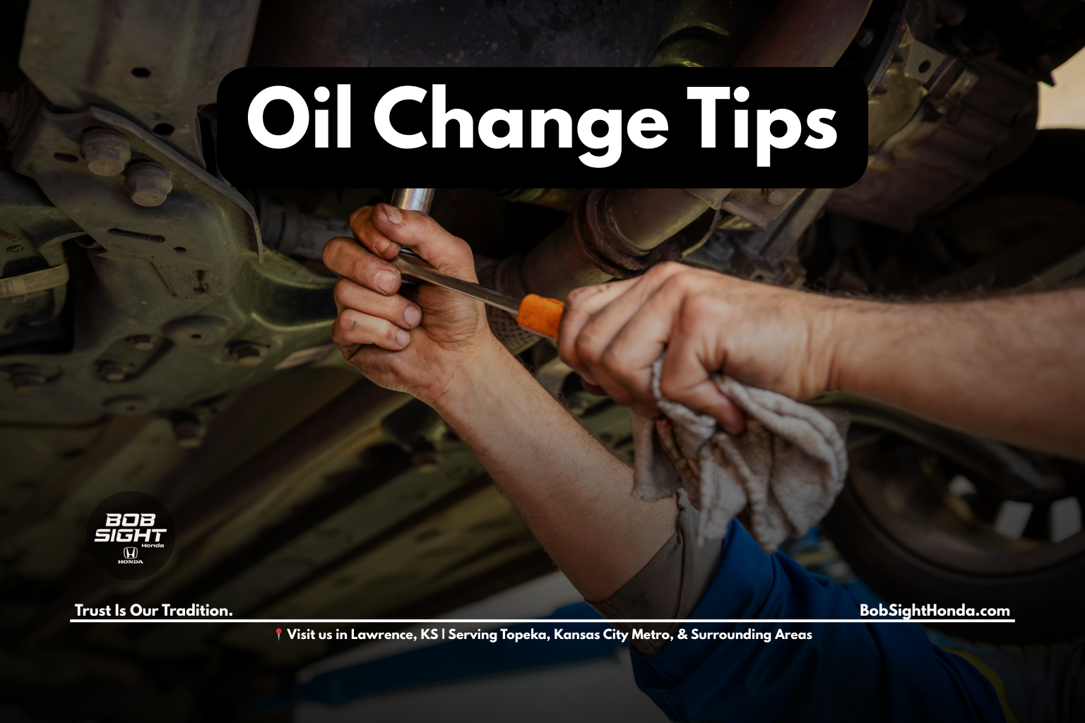 Honda oil change service for Baldwin City KS commuters at Bob Sight Honda in Lawrence serving Douglas County and the Kansas City Metro