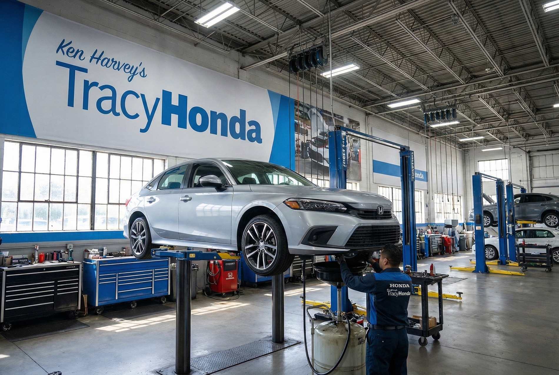 Honda oil change in Tracy, CA in car dealership