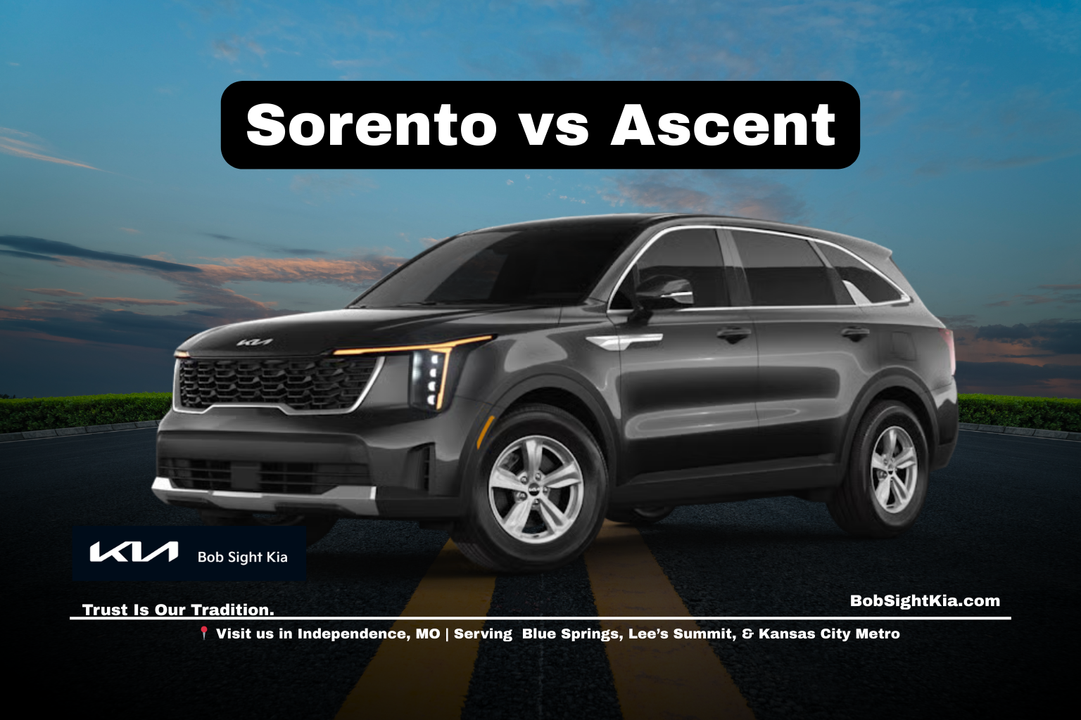 Kia Sorento vs Subaru Ascent comparison at Bob Sight Kia in Independence Missouri serving Kansas City Metro families