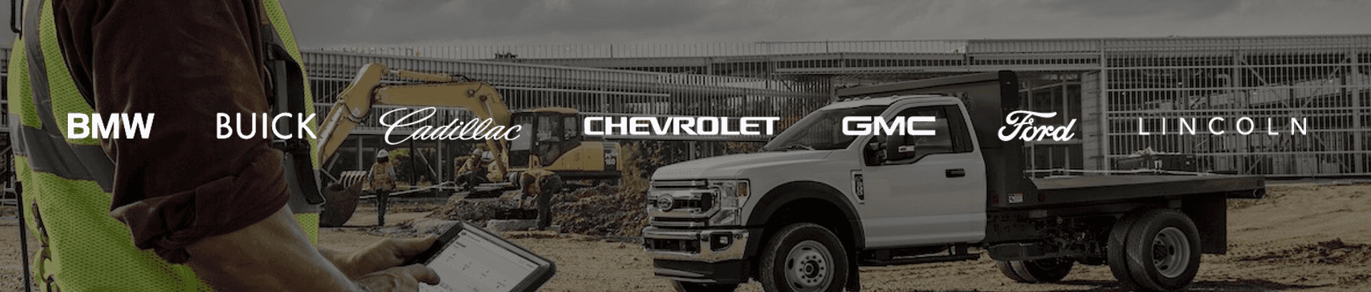 Work trucks hero with brand logos