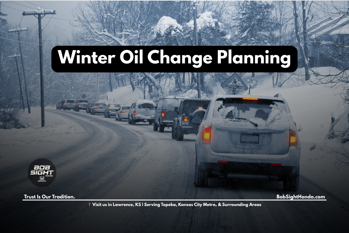 Honda oil change service in Lawrence Kansas at Bob Sight Honda for winter driving and Douglas County commuting conditions