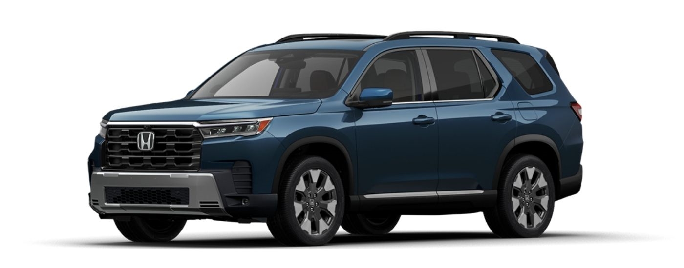 Blue 2026 Honda Pilot angled left