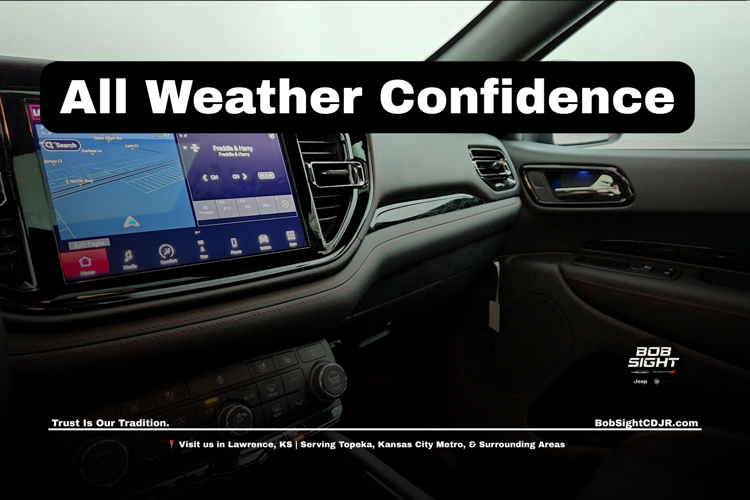 Dodge Durango all weather capability SUV for sale in Lawrence Kansas at Bob Sight CDJR serving Kansas City Metro drivers