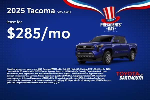 toyota tacoma lease deals at Toyota of Dartmouth