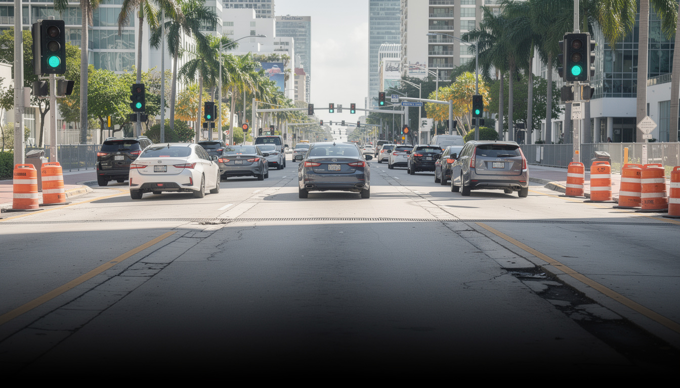 Miami downtown street with construction showing why alignment matters