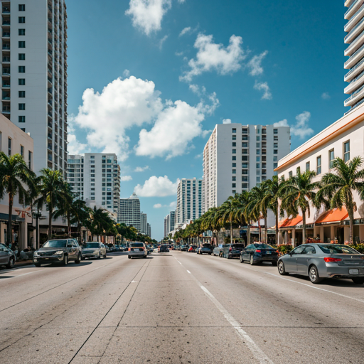 Heavy traffic on a downtown city street