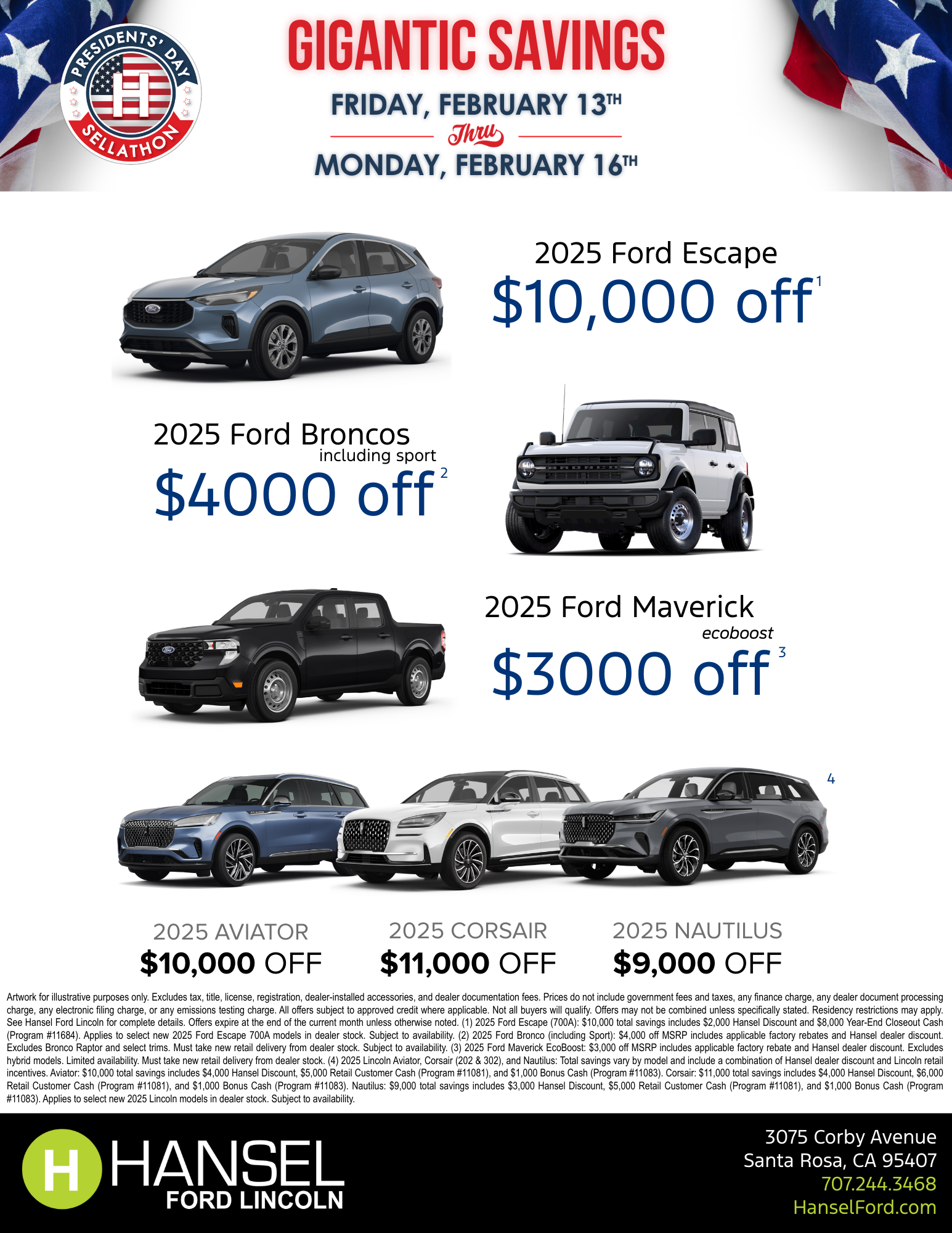 Hansel Ford Lincoln President’s Day Specials