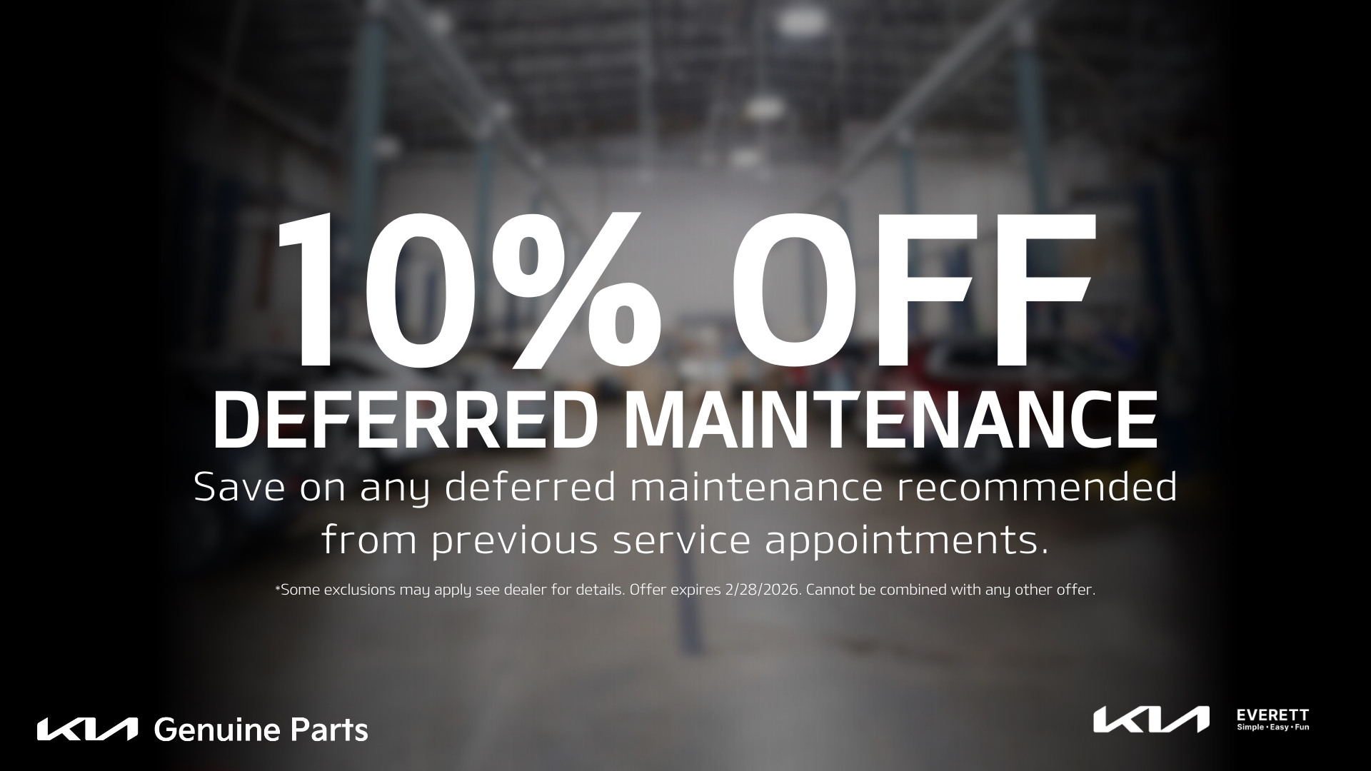 10% OFF Deferred Maintenance