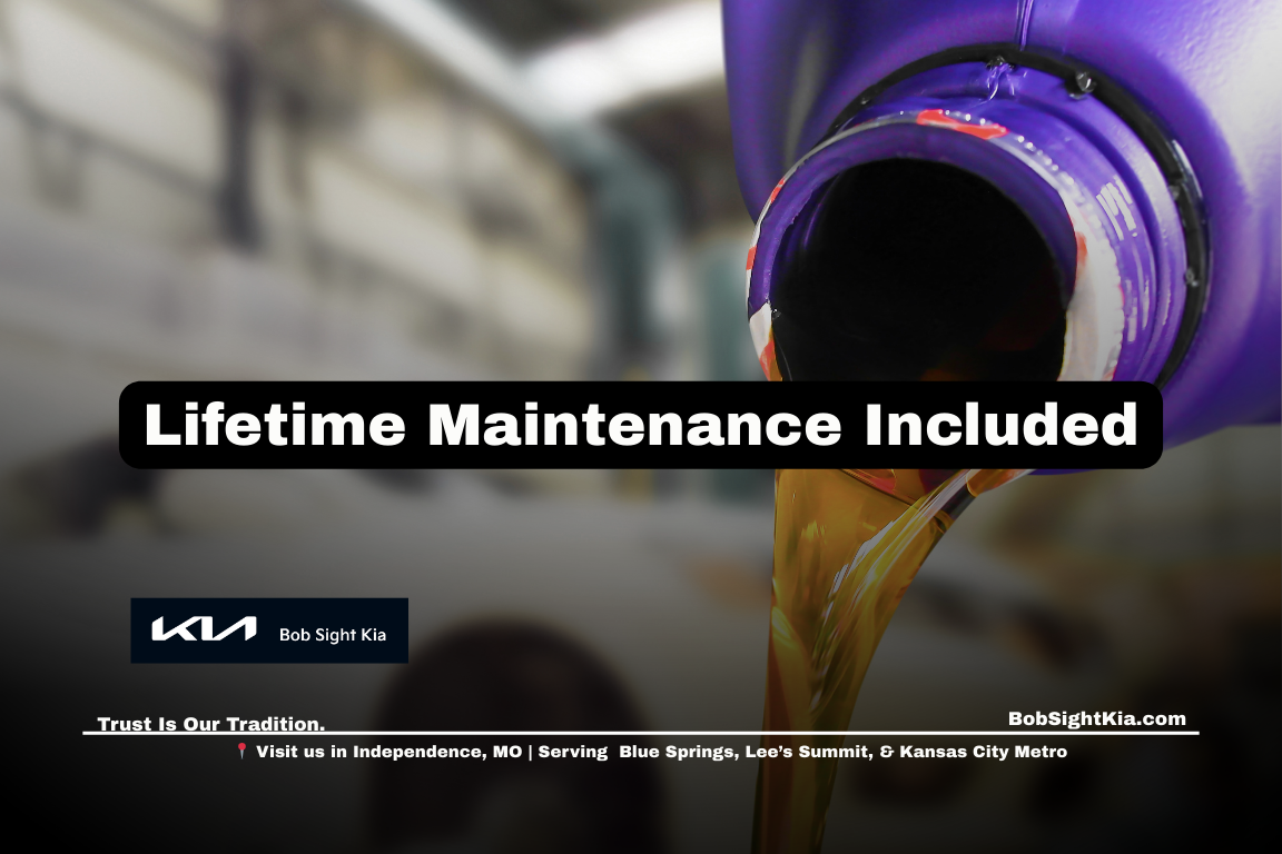 Lifetime oil changes and tire rotations with every new Kia at Bob Sight Kia in Independence Missouri serving Kansas City Metro drivers