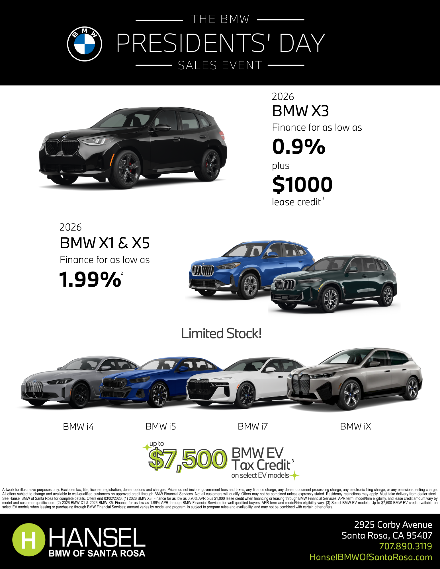 Hansel BMW President’s Day Specials