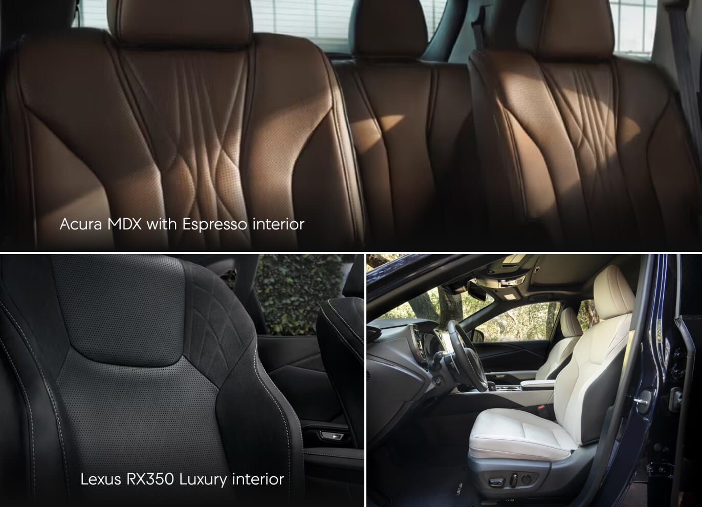 Acura MDX vs. Lexus RX 350 Seating