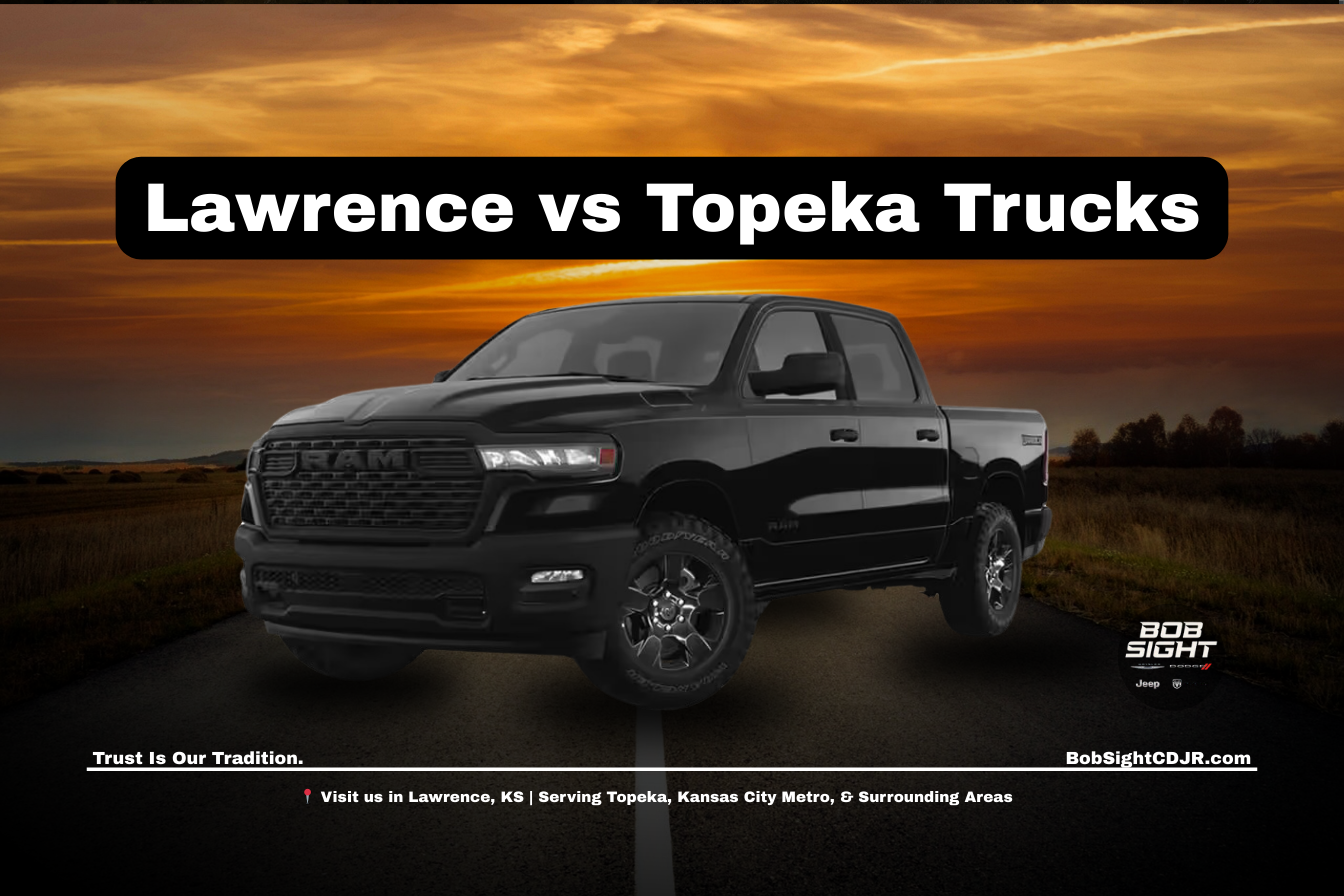 Used trucks for sale in Lawrence KS at Bob Sight CDJR compared to Topeka KS selection for Northeast Kansas drivers