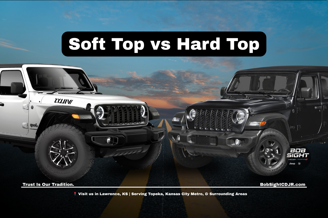 Jeep Wrangler soft top vs hard top in Lawrence KS at Bob Sight CDJR serving Douglas County and Kansas City Metro drivers
