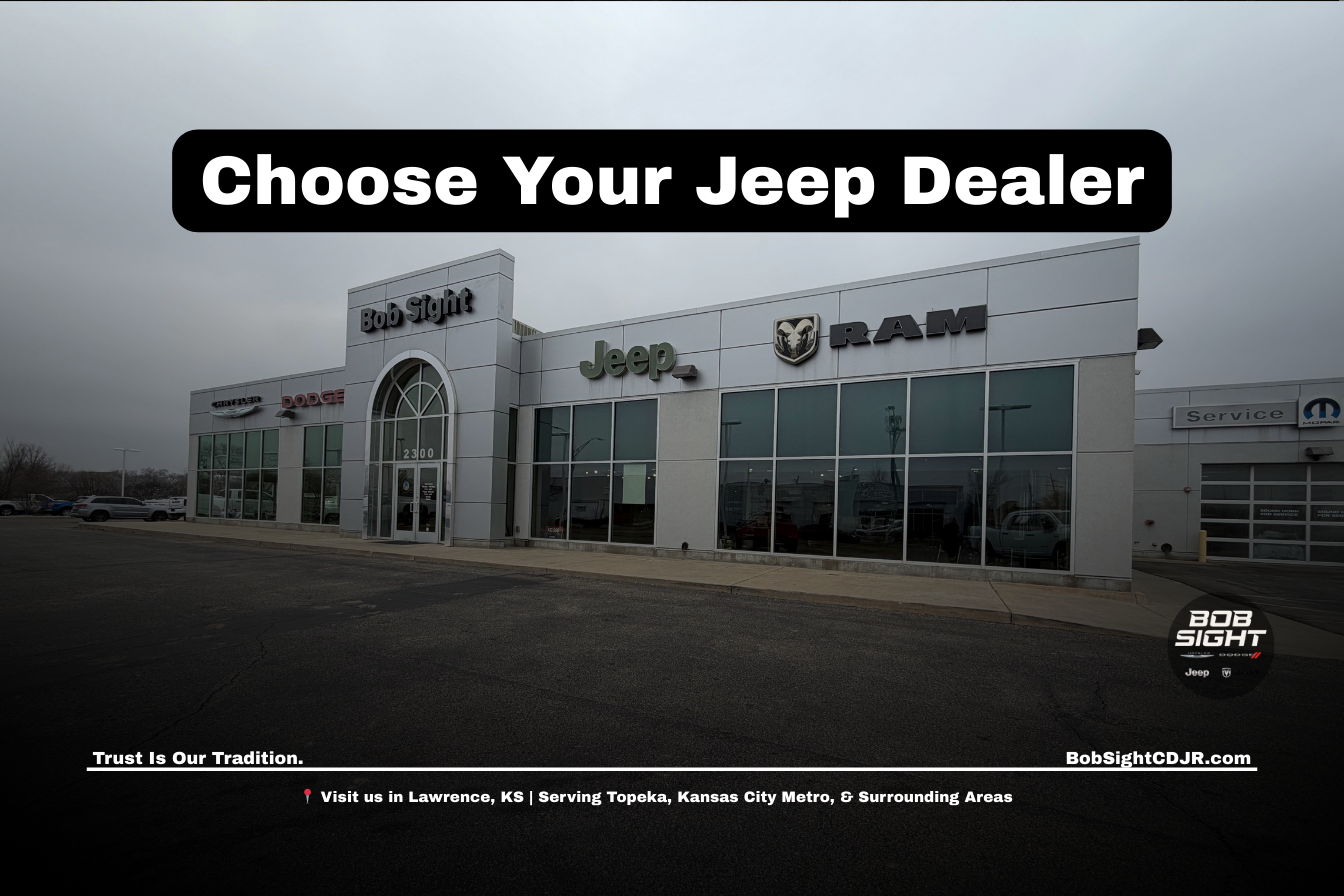 Jeep dealership in Lawrence KS at Bob Sight CDJR serving Douglas County and Northeast Kansas drivers