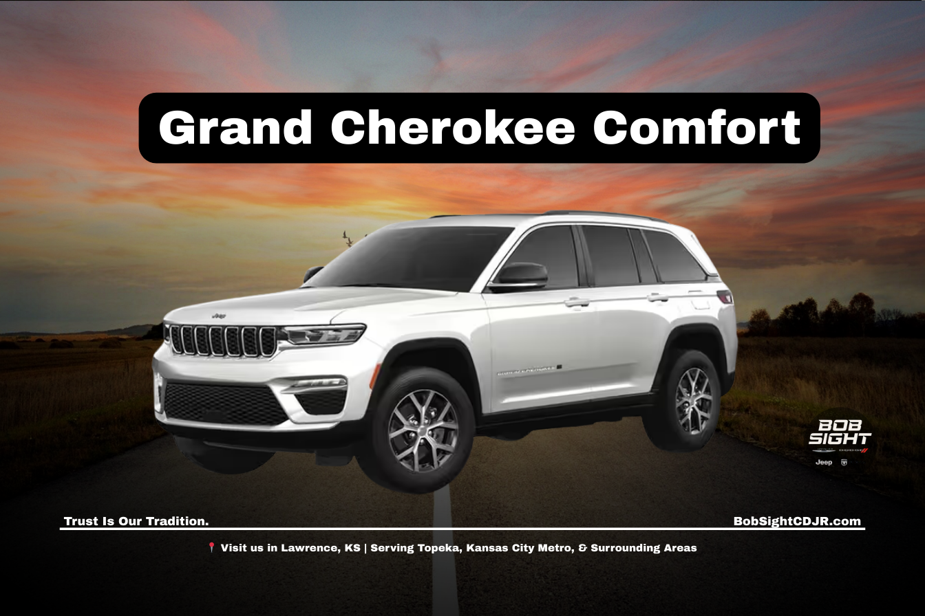 Jeep Grand Cherokee interior comfort in Lawrence KS at Bob Sight CDJR serving Douglas County and Kansas City Metro drivers