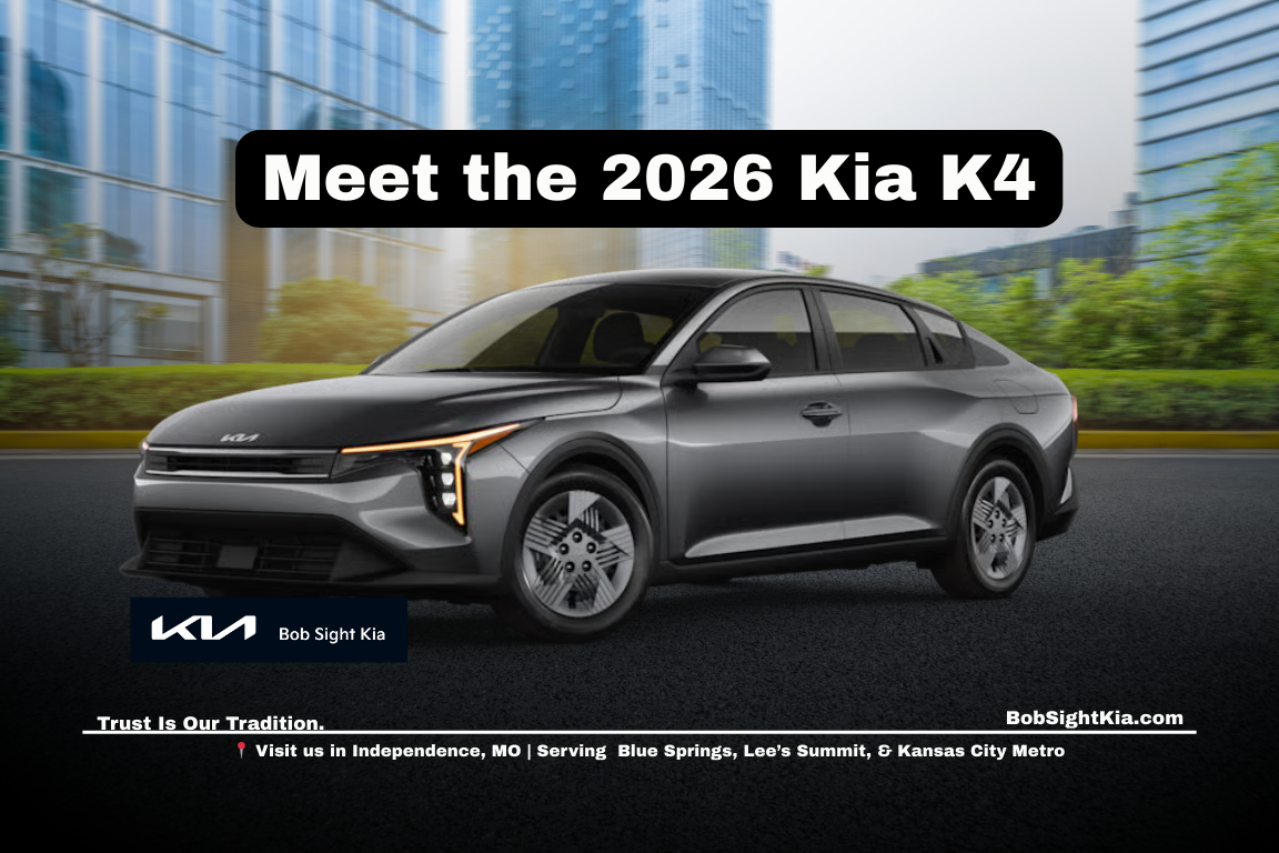2026 Kia K4 sedan and hatchback for sale at Bob Sight Kia in Independence Missouri serving Kansas City Metro drivers