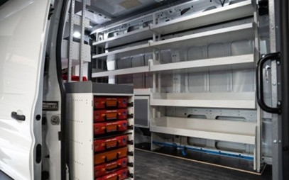 Ford Transit shelving and storage upfit