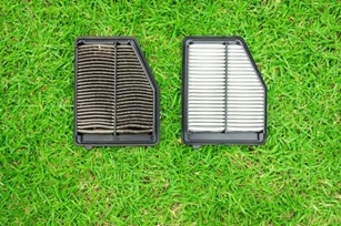 Dirty versus clean cabin air filter comparison