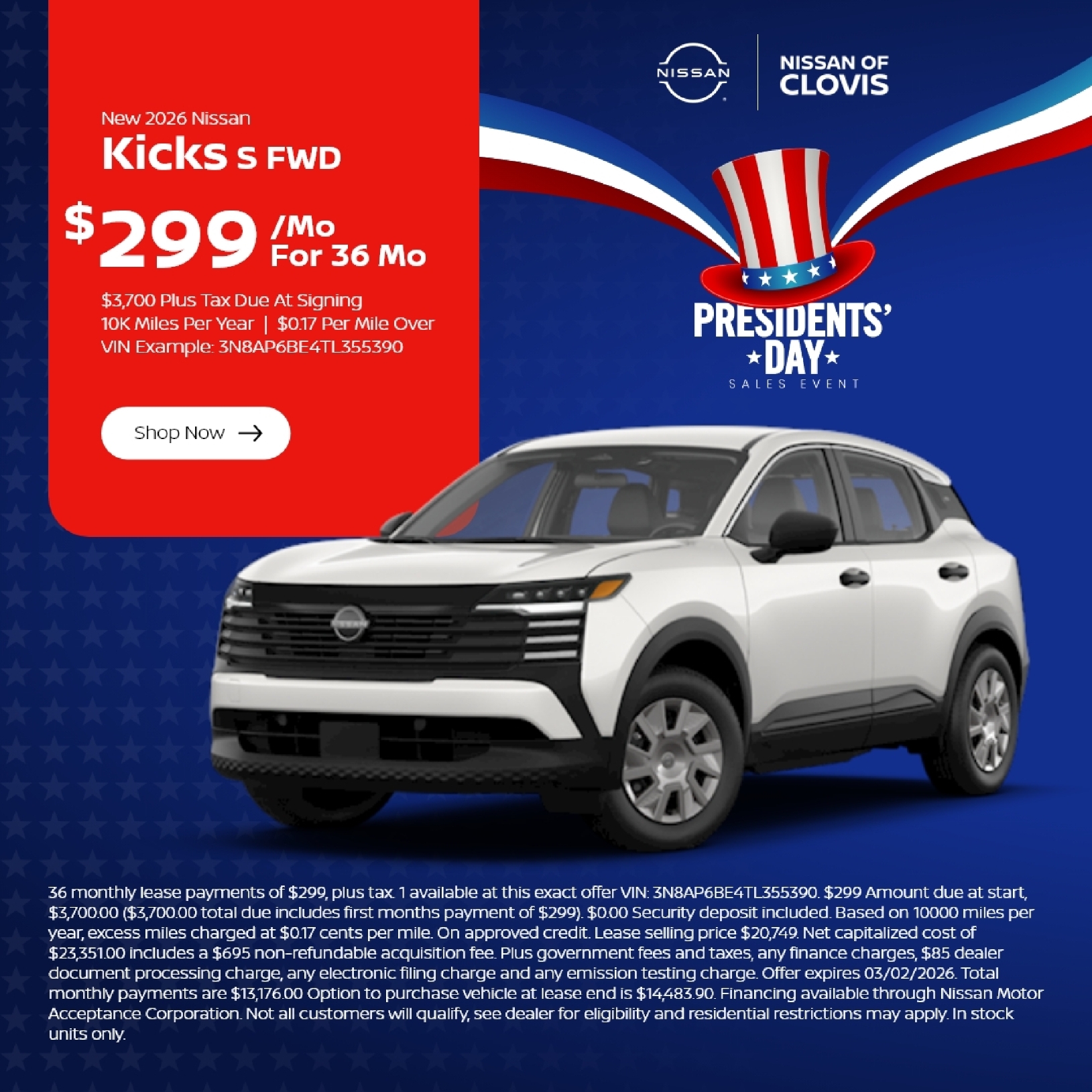 2026 Nissan Kicks S FWD