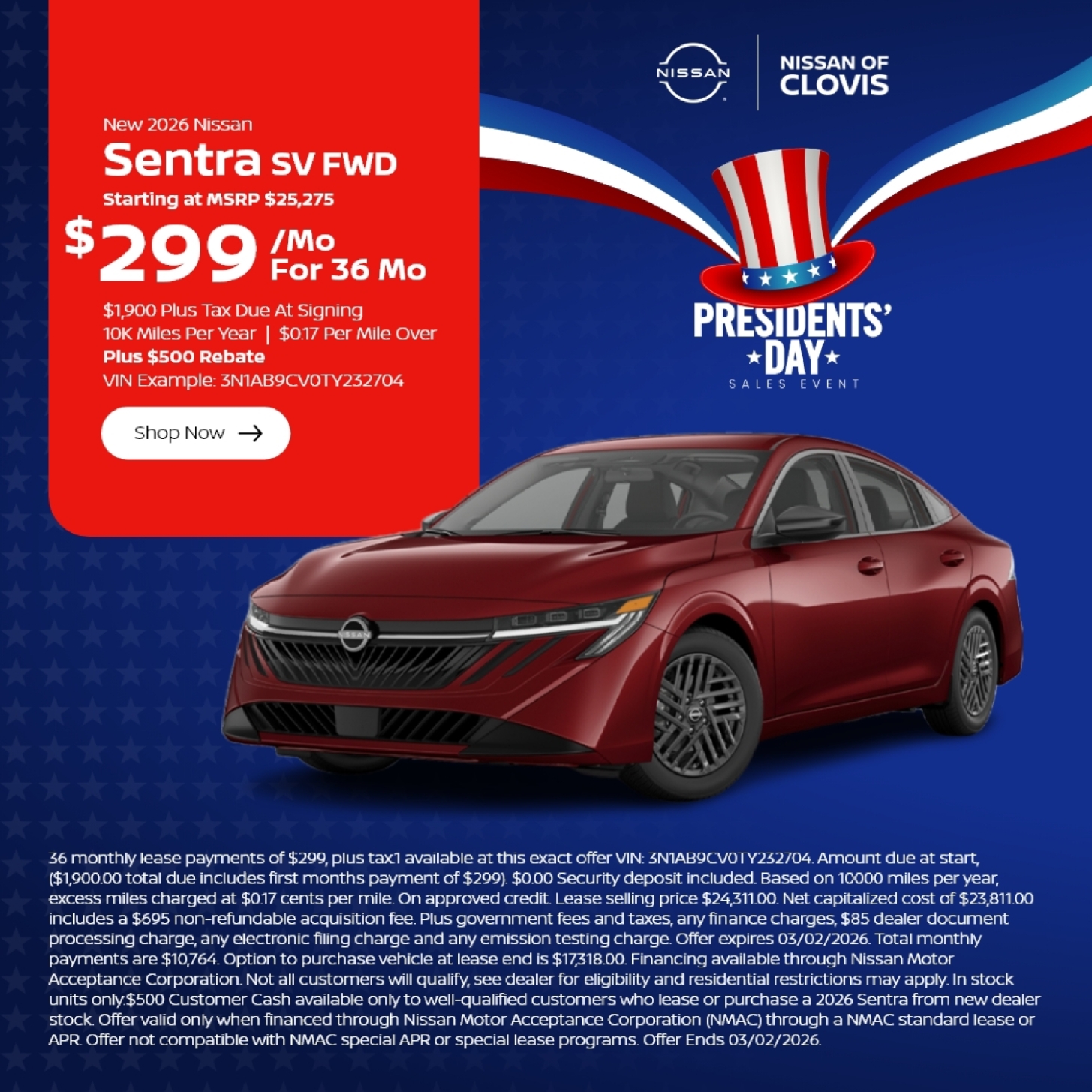 2026 Nissan Sentra SV FWD